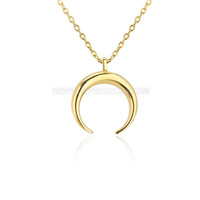 925 Sterling Silver plated yellow gold women necklace