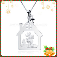 S925 sterling silver Christmas house pearl pendant mounting