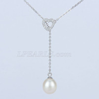 925 stelring silver lova heart pearl pendant necklace