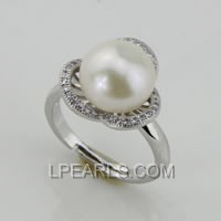 11-12mm 925 sterling silver pearl ring