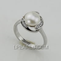 8-8.5mm 925 sterling silver pearl ring on wholesale