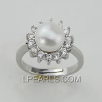 9-9.5mm 925 sterling silver pearl ring on wholesale