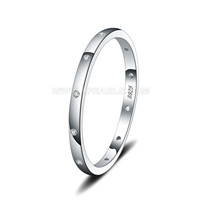 Wholesale 925 sterling silver simple design ring with zircons