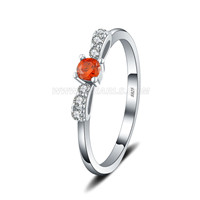 S925 sterling silver red CZ bowknot ring for women