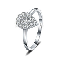 S925 sterling silver white CZ waterdrop rings for women