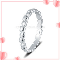 S925 sterling silver love hearts wedding ring for women