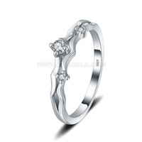 S925 sterling silver CZ bamboo ring for women