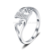 S925 sterling silver initial L party ring for women