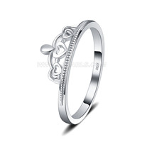 S925 sterling silver Princess crown heart ring for women