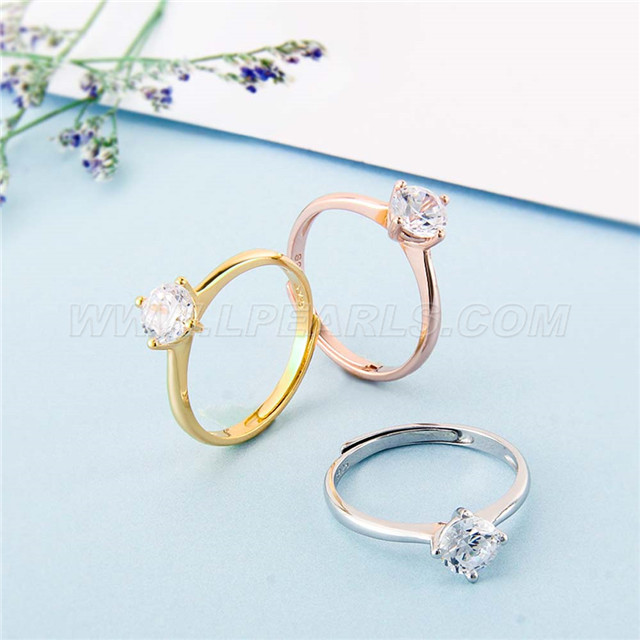 925 sterling silver zircon big size adjustable rings for women LP pearl ...