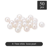 New 6-7mm White round Akoya loose pearl 50pcs
