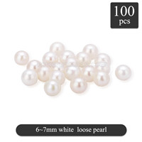 New 6-7mm White round Akoya loose pearl 100pcs