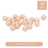 Popular 6-7mm Pink saltwater round Akoya loose pearl 30pcs