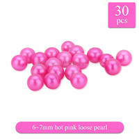 Shinning 6-7mm Hot pink saltwater round Akoya loose pearl 30pcs