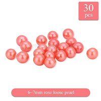 Shinning 6-7mm Rose saltwater round Akoya loose pearl 30pcs