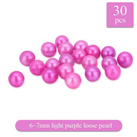Fancy 6-7mm Light purple saltwater round Akoya loose pearl 30pcs