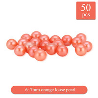 Halloween 6-7mm round Akoya orange loose pearls 50pcs