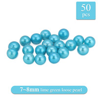 wholesale 6-7mm lime green round Akoya loose pearls 50pcs
