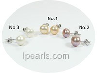 8.5mm freshwater pearl 925silver studs earring