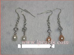 super luster freshwater pearls dangling earring