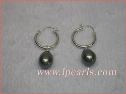 8-9mm tear-drop freshwater pearls jewelry sterling earring