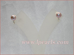 9-9.5mm purple freshwater jewelry pearls sterling earring