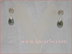 8-9mm peacock freshwater jewelry pearls sterling earring