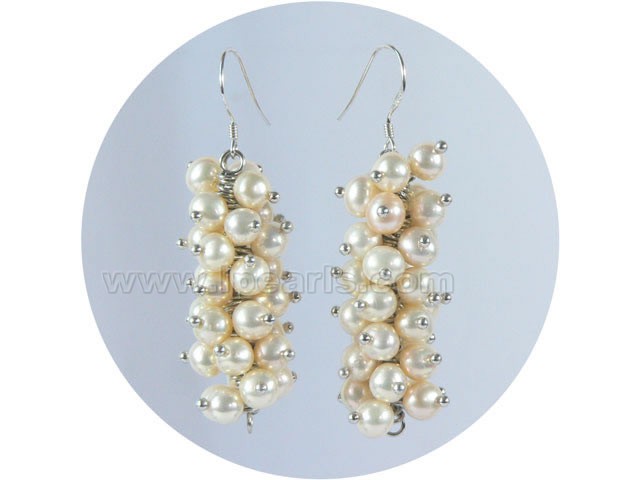 3cm 4-5mm pearl sterling dangling earring