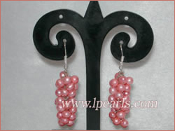 red FW jewelry pearl sterling dangling earring