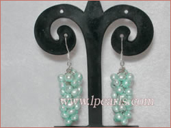 light green jewelry pearl sterling dangling earring
