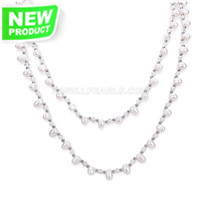 6-7mm white pink gold pearls necklace  for women 48"
