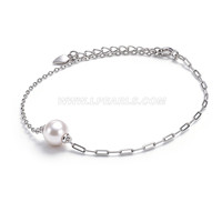 Gilrs Classic S925 sterling silver Akoya pearl bracelet