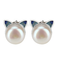 925 sterling silver Little ears bread pearl earring