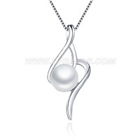 925 sterling silver twist pearl pendant for women