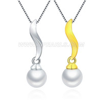 925 sterling silver twist pearl pendant for women