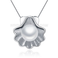 925 sterling silver shell shape pearl pendant for women