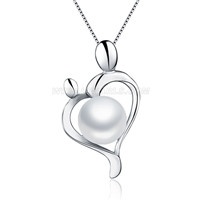 Beautiful heart shape 925 sterling silver pearl pendant