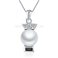 925 sterling silver Akoya pearl pendant necklace for women