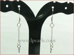 925 sterling silver dangling hook shaped earring fittings