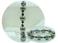 green pearl bracelet with crystals