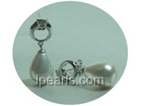 10*14mm teardrop white shell jewelry pearl earrings