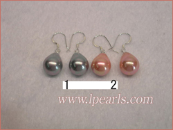 12*15mm teardrop shell jewelry pearl earrings