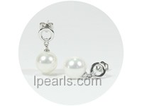 10mm white shell jewelry pearl earrings
