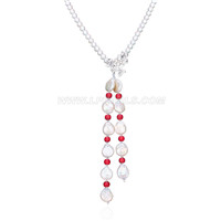 5-6mm white and Keishi freshwater pearl necklace
