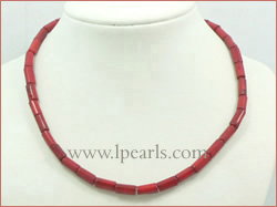 5*9mm columned red coral jewelry necklace