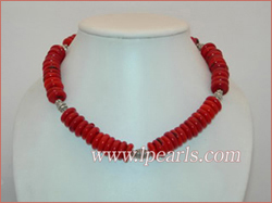 coin shape red coral jewelry necklace