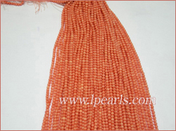 3.5-4mm pink round coral strands jewelry
