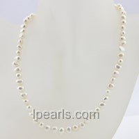 7-8mm white single strand nugget pearl necklace