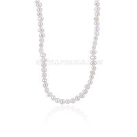 6-7mm white single strand nugget pearl necklace