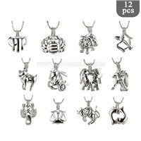 Mixed pendants Constellation theme package Silver plated cage pe